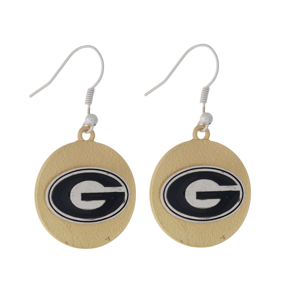 Georgia Two Tone Disc Earrings - Fan Sparkle