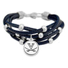 Virginia Leatherette Multi Cord Bracelet - Fan Sparkle