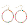 Rainbow & White Heishi Hoop Earrings - Fan Sparkle