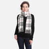 White Plaid Scarf - Fan Sparkle