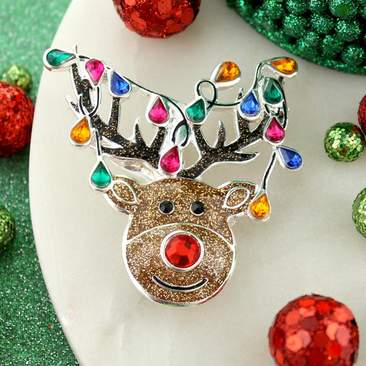Whimsical Christmas Reindeer Pin/Pendant