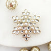 Gold Pearl & Crystal Snowflake Christmas Pin/Pendant