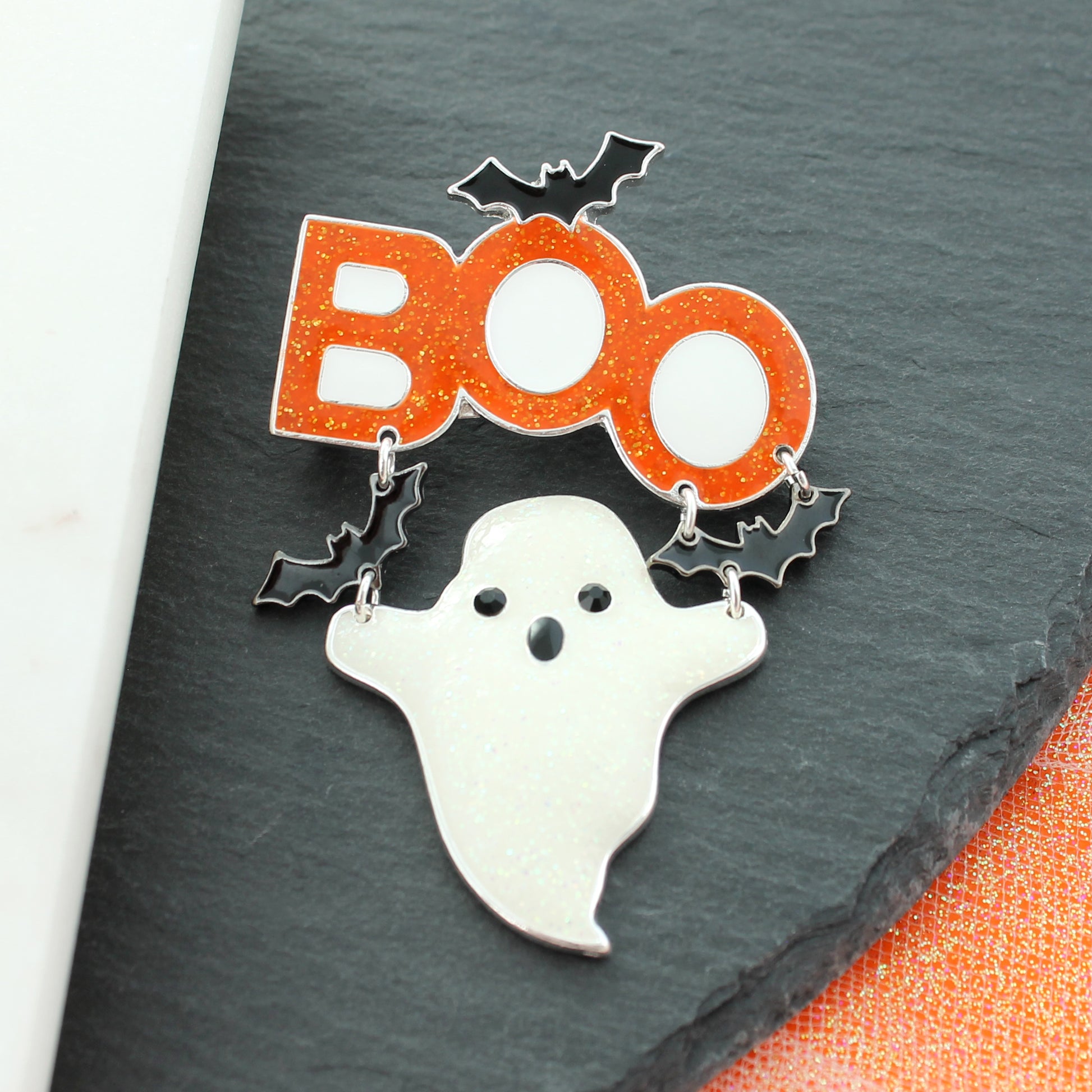 BOO Ghost Halloween Pin/Pendant