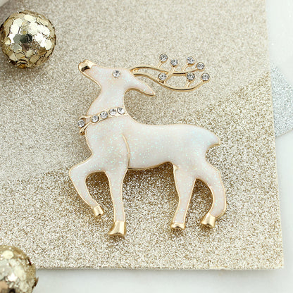 Gold Glitter Reindeer Christmas Pin/Pendant