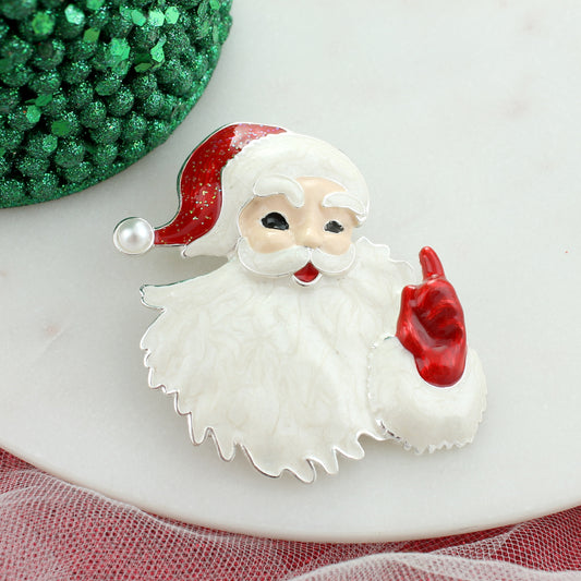 Winking Santa Christmas Pin/Pendant