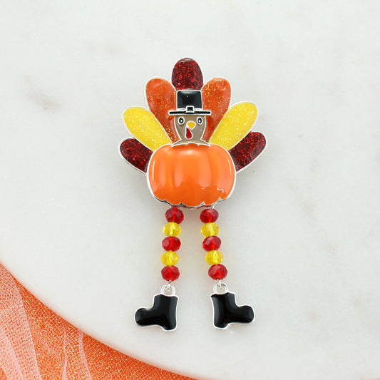Dangle Leg Turkey Thanksgiving Pin/Pendant