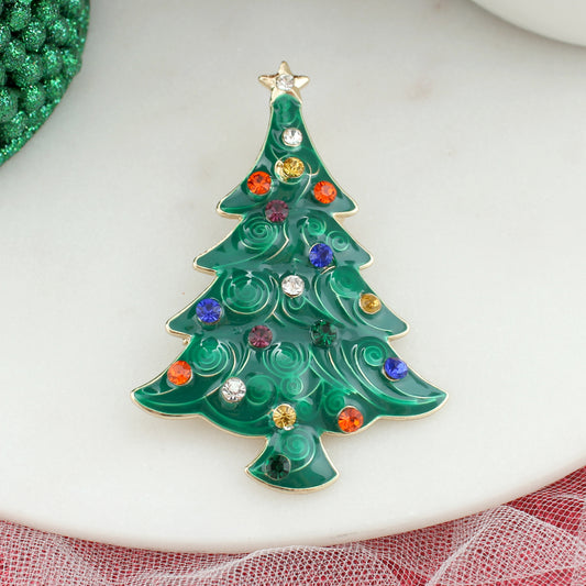Swirly Christmas Tree Pin/Pendant