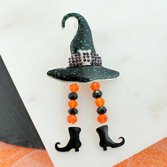 Dangle Leg Witch Hat Halloween Pin/Pendant