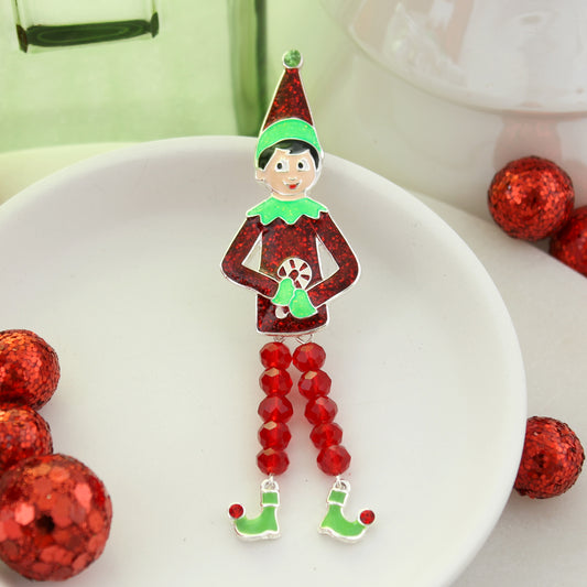 Dangle Leg Christmas Elf Pin/Pendant