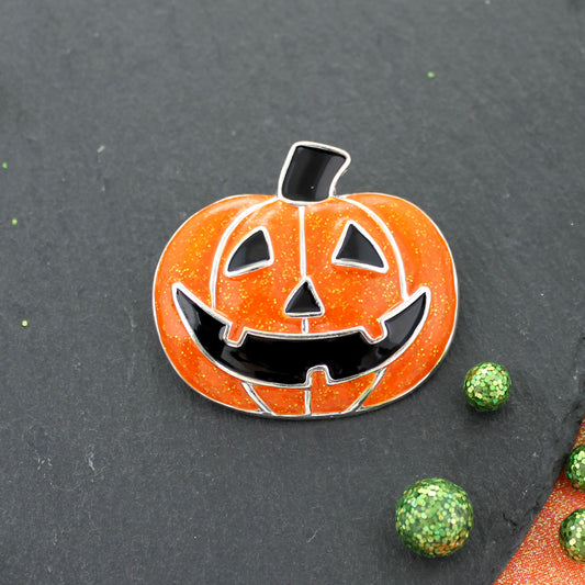 Enamel Jack-O-Lantern Halloween Pin/Pendant