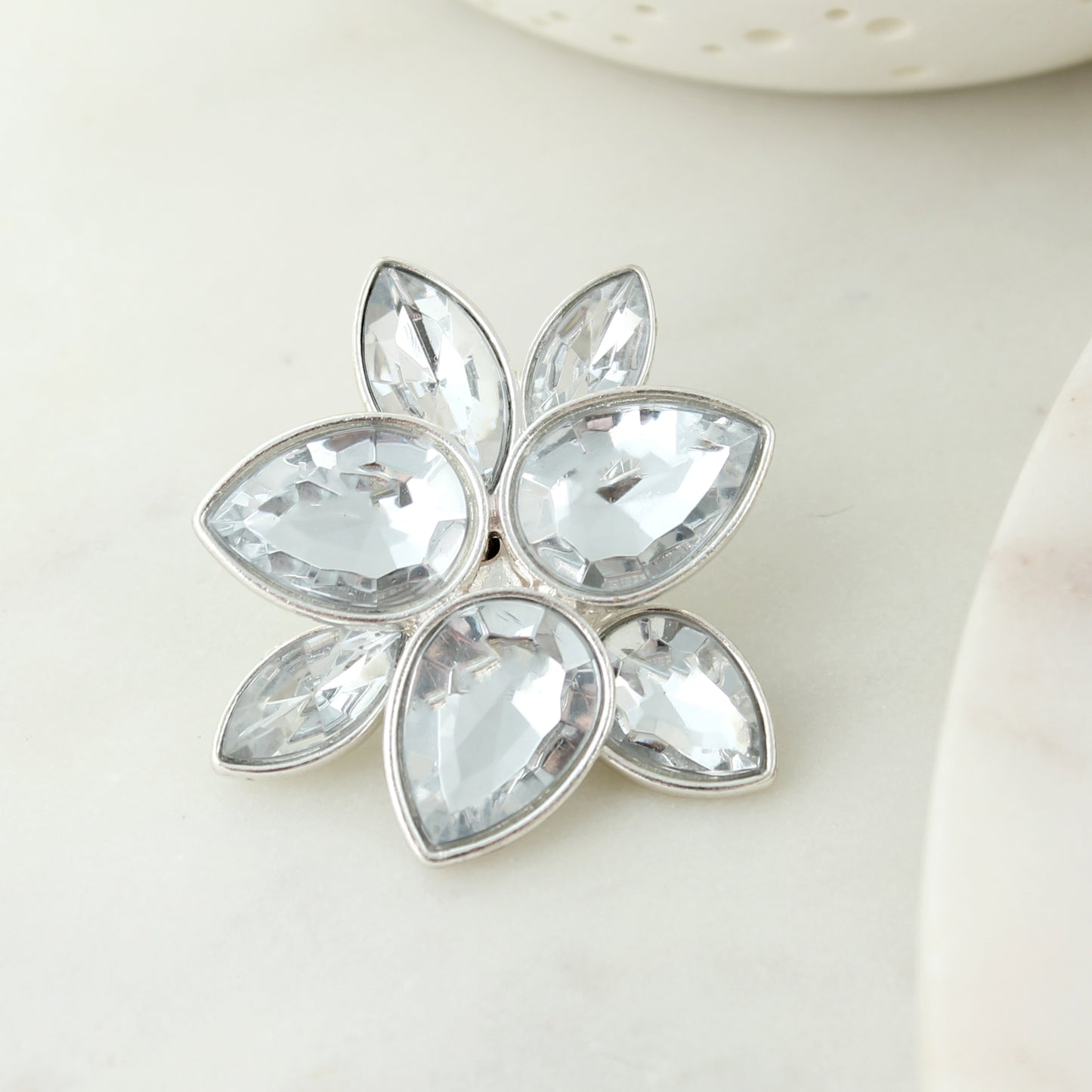 Silver & Crystal Flower Pendant