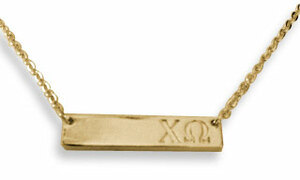 Chi Omega Bar Necklace - Fan Sparkle