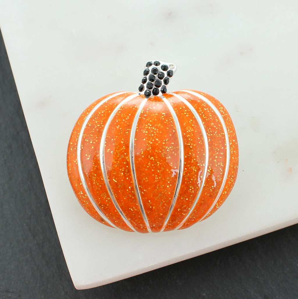 Enamel Pumpkin Pin/Pendant - Fall/Halloween