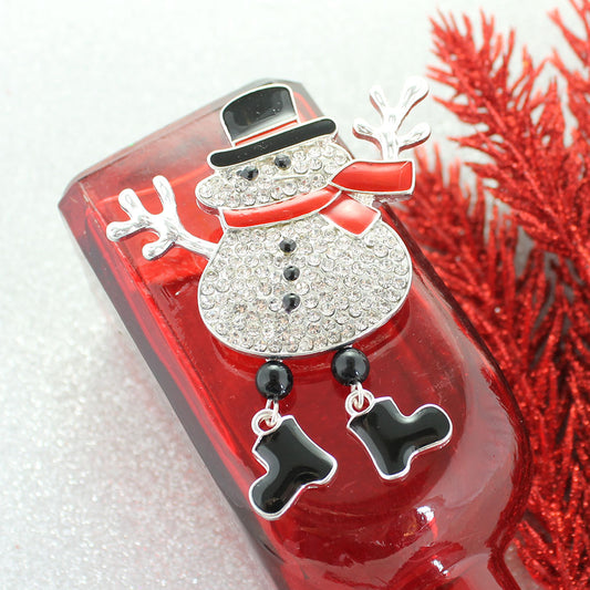 Crystal Snowman Christmas Pin/Pendant