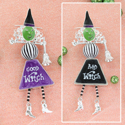 Good Witch/Bad Witch Reversible Halloween Pendant