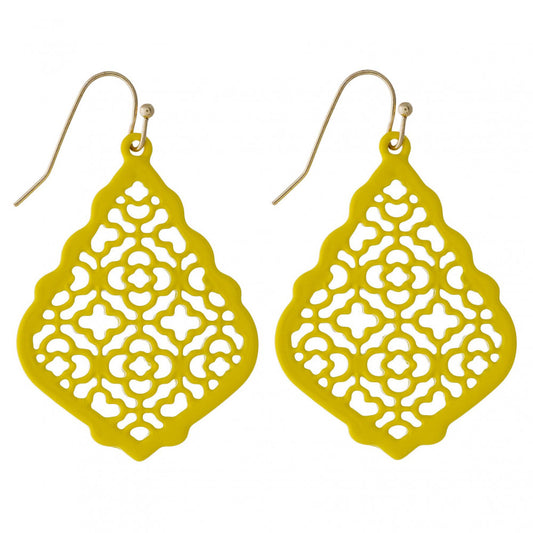 Yellow Lotus Earrings - Fan Sparkle