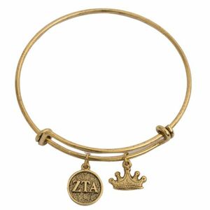 Zeta Tau Alpha Charm Bracelet - Fan Sparkle