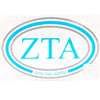 Zeta Tau Alpha Oval Sticker - Fan Sparkle