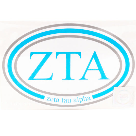 Zeta Tau Alpha Oval Sticker - Fan Sparkle